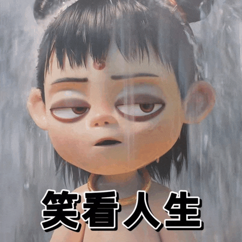 a cartoon character with chinese characters on the bottom
