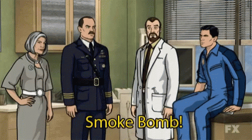 Archer Smoke Bomb GIF - Archer Smoke Bomb Disappearance GIFs