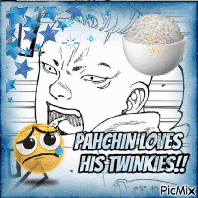 pahchin loves his twinkies written on a picture