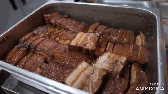 a tray of food with the words made in animotica on the bottom