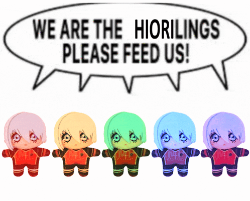 a sign that says " we are the hiorlings please feed us "