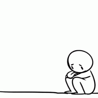 three stick figures are standing next to each other and talking .