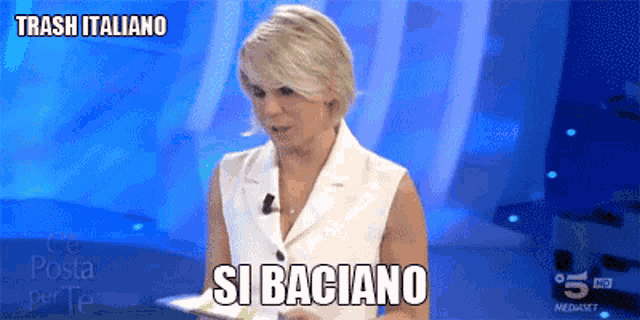 a woman on a tv show says trash italiano