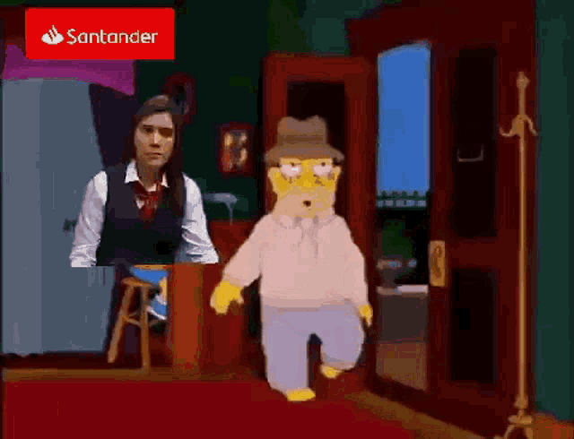 Santander Cajera Veracruz Cashier GIF - Santander Cajera Veracruz Cashier The Simpson GIFs