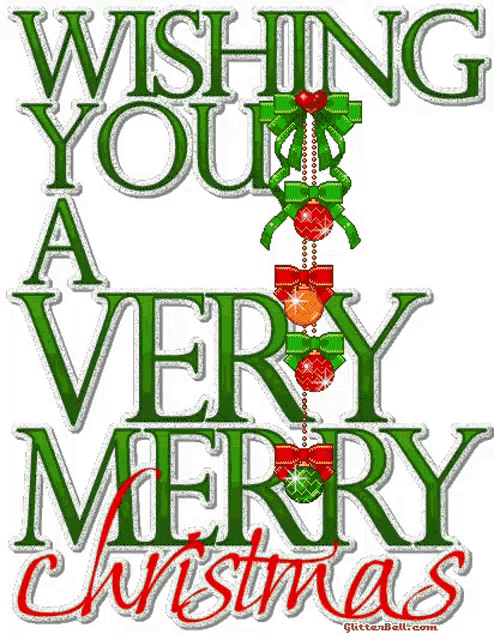 a christmas greeting card with the words wishing you a very merry christmas