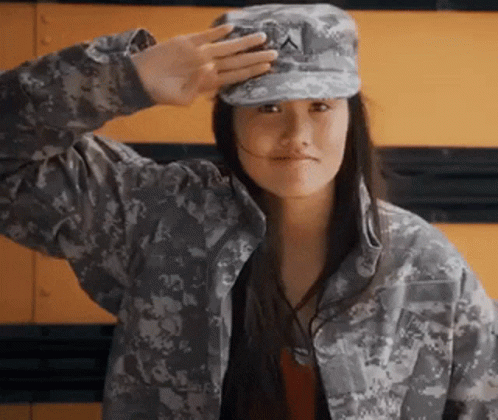 Salute Girl Soldier GIF