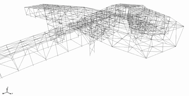 a black and white drawing of a bridge with a green y axis