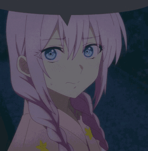 a girl with pink hair and blue eyes is wearing a kimono