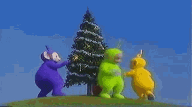 Teletubbies Christmas Tree GIF - Teletubbies Christmas Tree Dancing GIFs