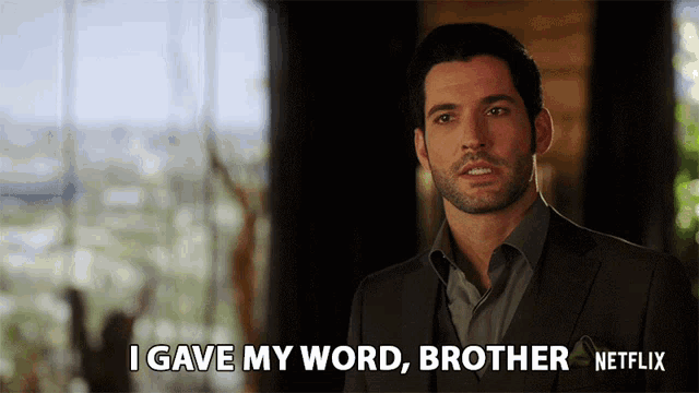 a man in a suit says i gave my word brother on netflix