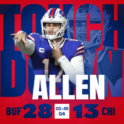 a poster for the buffalo bills shows a player named allen