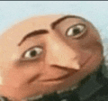 a close up of a cartoon character 's face with a big nose and big eyes .