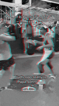 a blurry picture of two men boxing with the caption " new this is bro training for "