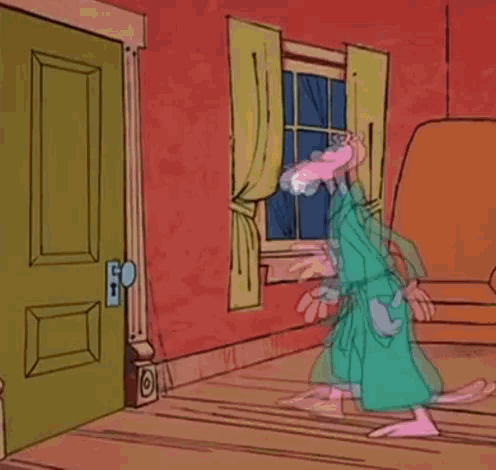 a cartoon of snoopy playing a trumpet in a room with a crescent moon in the sky .