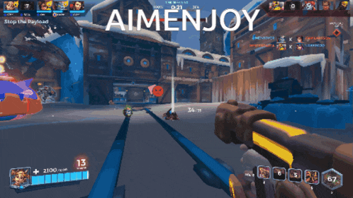 a screenshot of a video game that says ' aimenjoy ' on it