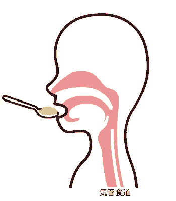 a drawing of a person eating with a spoon