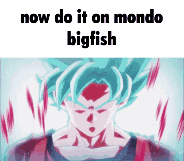 a picture of a dragon ball z character with the words now do it on mondo bigfish