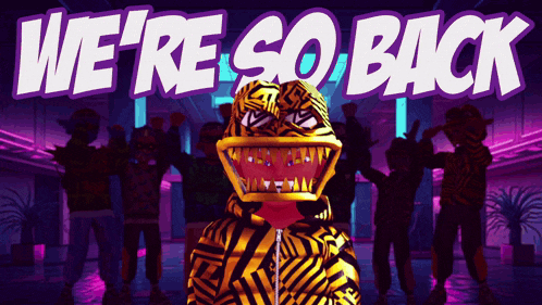 a poster that says we 're so back with a monster in the background