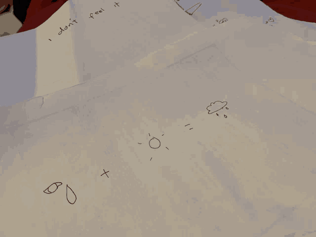 a piece of paper that says " i don t feel it "