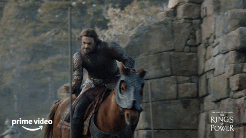 Charging To The Enemy The Lord Of The Rings The Rings Of Power GIF - Charging To The Enemy The Lord Of The Rings The Rings Of Power Picking Up My Spear GIFs