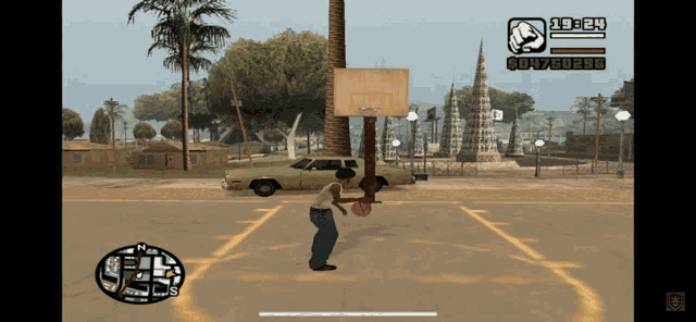 a video game shows a man playing basketball and the time is 10:29