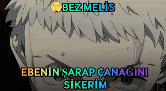 a cartoon drawing of a man with the words bez melis written above it