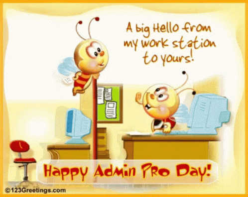 Happy Administrative Day Bee GIF - Happy Administrative Day Bee Work GIFs