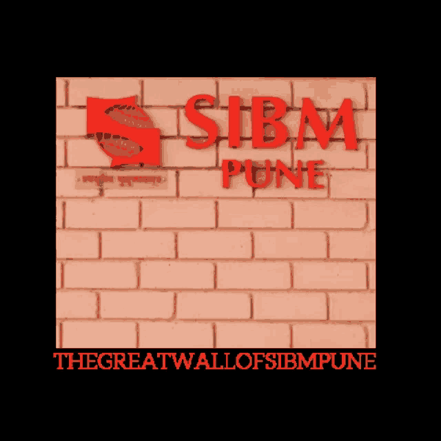 a sign on a brick wall that says sibm pune