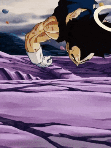 a purple background with a cartoon character in the foreground
