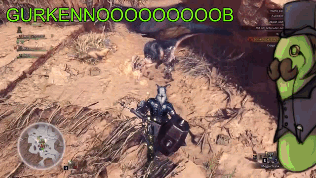 a screenshot of a video game with the words gurkennooooooo0b on the bottom