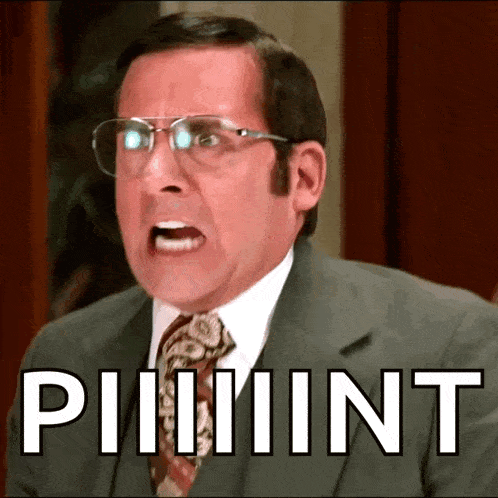 a man in a suit and tie is making a funny face with the word piiiiiiint written below him