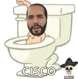a cartoon of a man sitting in a toilet with the word cisco written on the bottom