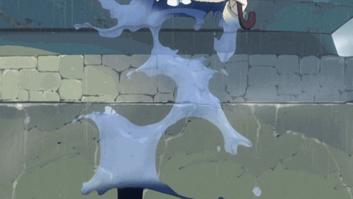 a person holding an umbrella in the rain with a white umbrella