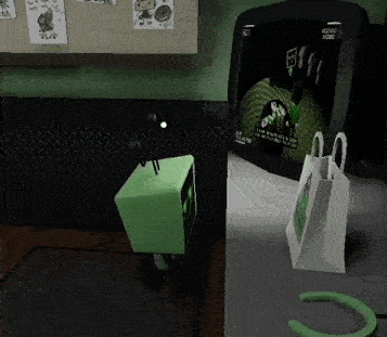 a computer screen displays a video game with a score of 1 to 0