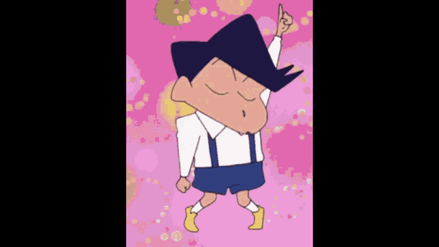 a cartoon character with a blue hat and suspenders is flying through the air .