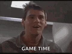 a man is making a funny face while talking about game time .