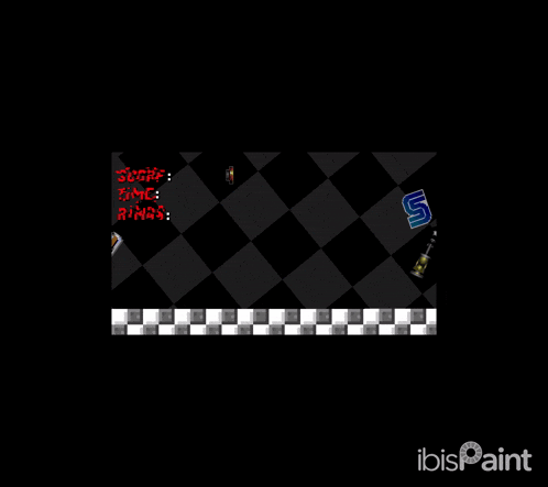 a screenshot of a video game with the words score time and rings on it