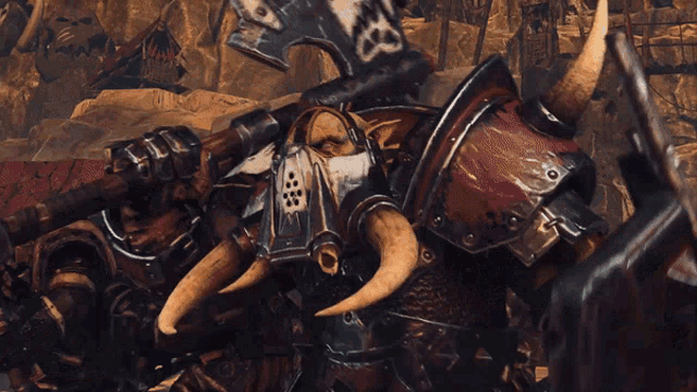 Black Orc Big Boss Warhammer Total War GIF - Black Orc Big Boss Warhammer Total War Greenskins GIFs