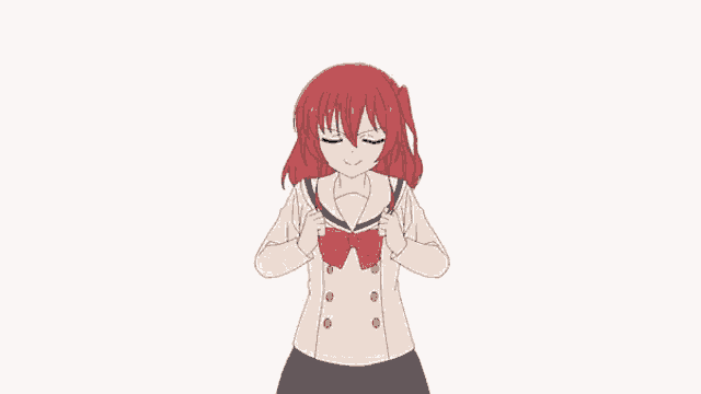 a girl with red hair is giving the middle finger .