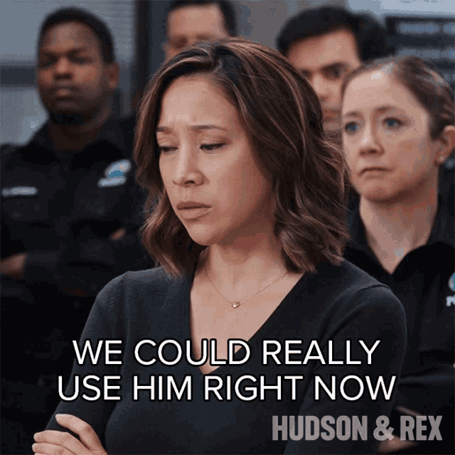 We Could Really Use Him Right Now Sarah Truong GIF - We Could Really Use Him Right Now Sarah Truong Hudson And Rex GIFs