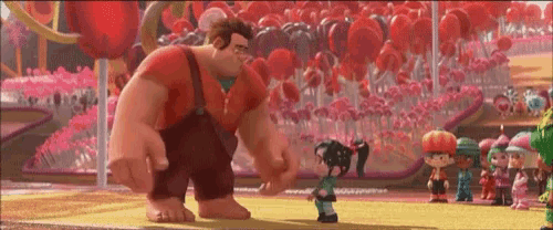 a group of cartoon characters including wreck it ralph
