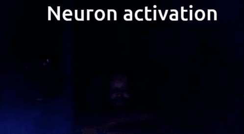a blurred image of a man with the words neuron activation written above him