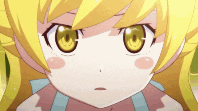 a close up of a girl 's face with a yellow eye