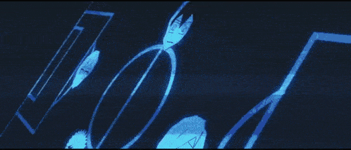 a close up of a person 's face with yellow eyes and a blue background .