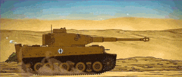 a cartoon drawing of a german tank with a cross on it