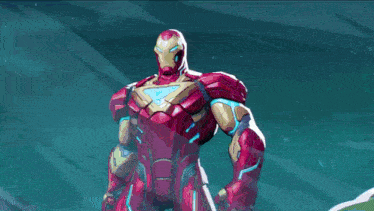 a cartoon drawing of iron man standing next to a green hulk