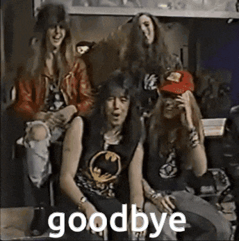 a group of people sitting next to each other with the word goodbye written on the bottom