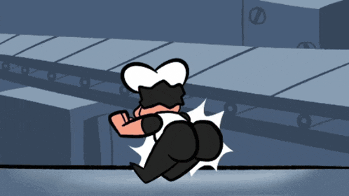 a black and white cartoon character with a chef 's hat