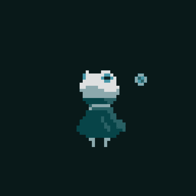 a pixel art of a person with a sword