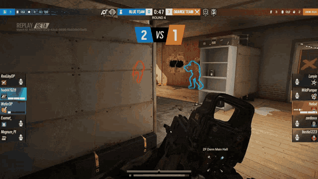 a screen shot of a video game showing the score 2 vs 1